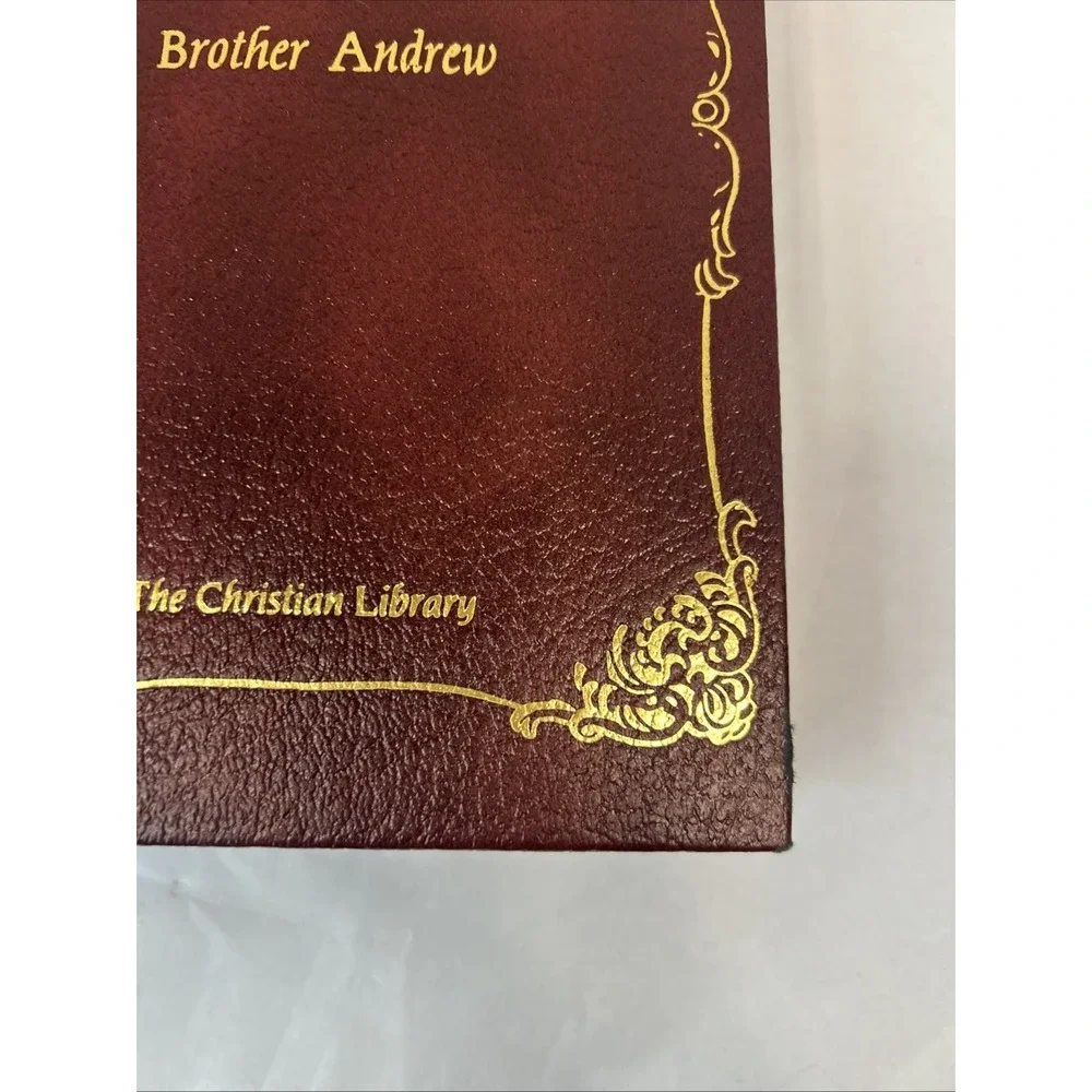 Vintage God's Smuggler Brother Andrew HC Maroon Barbour 1967 USA Faux Leather